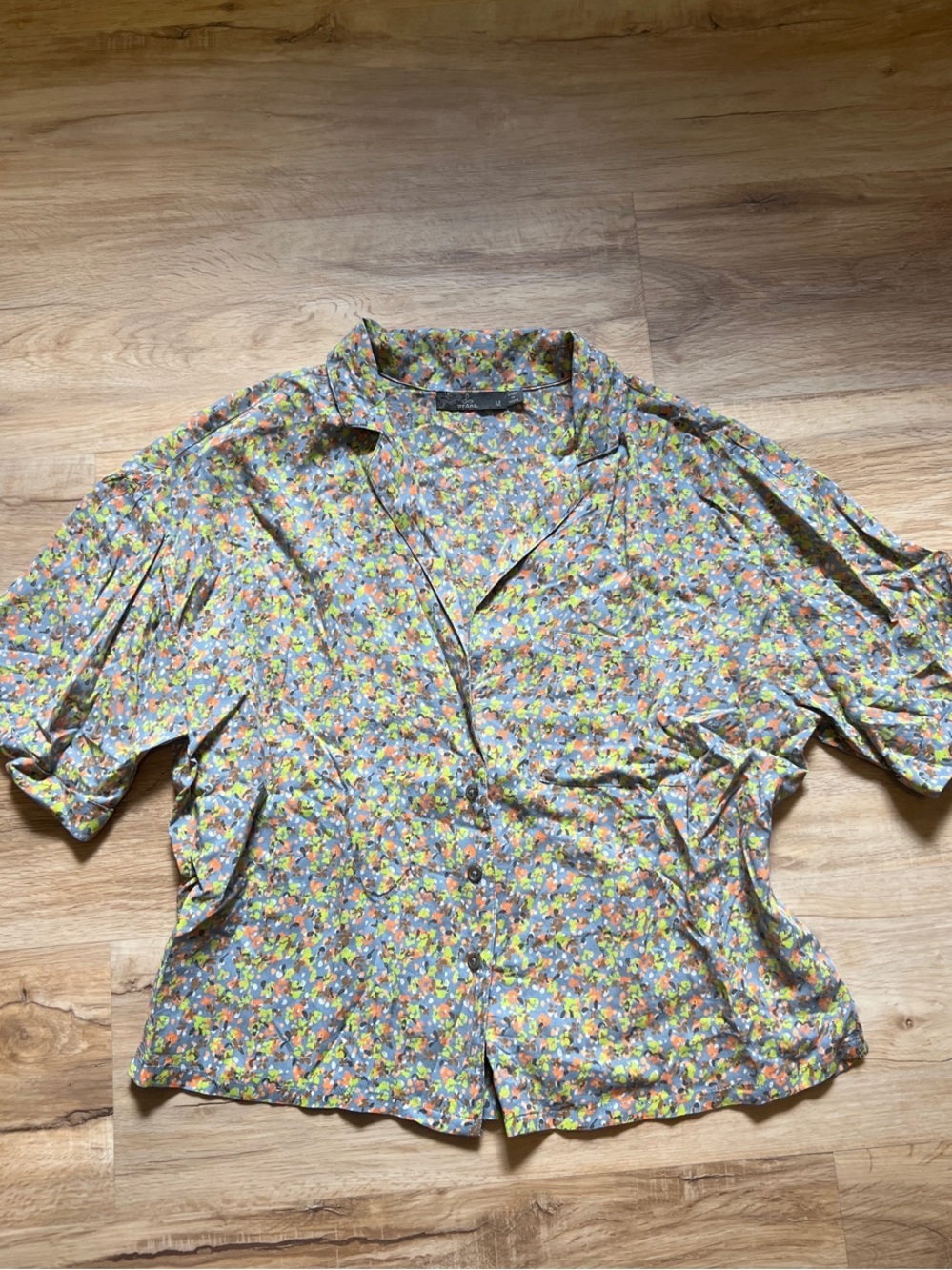 Prana Multicolor Floral Button-Up Blouse